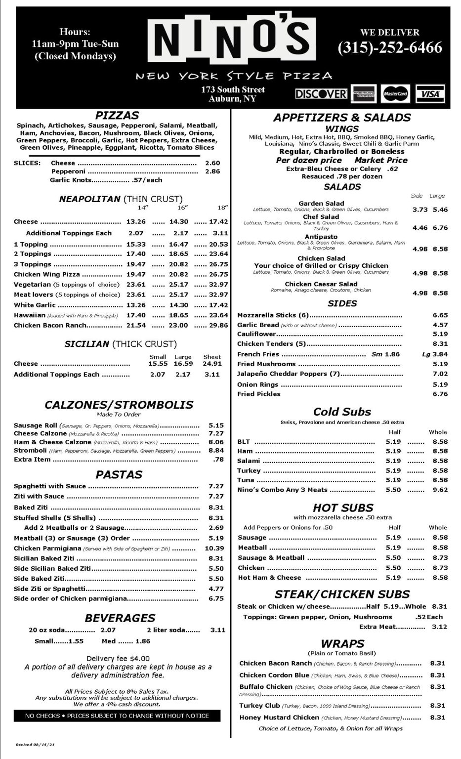 Pizza Place & Italian Food in Auburn, NY Nino’s Pizzeria II